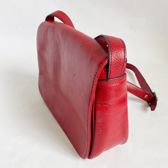 Vera Pelle Red Leather Shoulder Bag Pre-owned - Picture 5 of 11